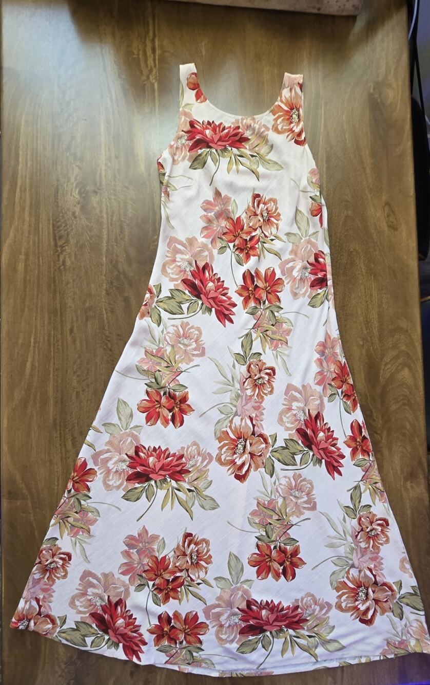 Anthropologie Paper Hearts Size XL Linen Midi Dress Floral Cottagecore Feminine